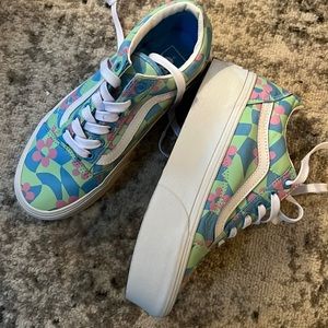 Never ever worn retro floral platform vans!